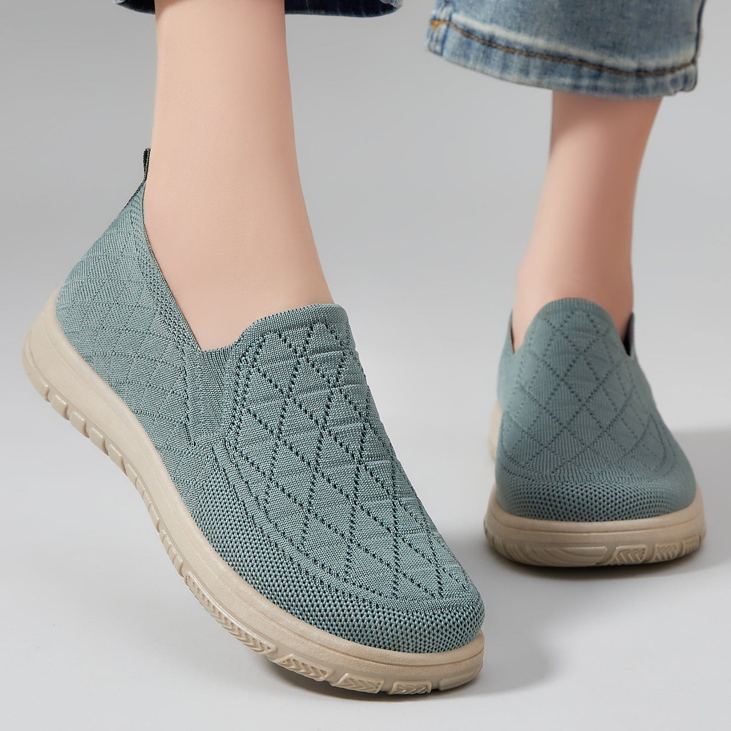 Damen Freizeitschuhe Bequem Slip-On atmungsaktiv