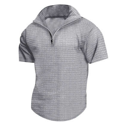 Herren Kurzarmjacke Reißverschluss Modern Schnitt