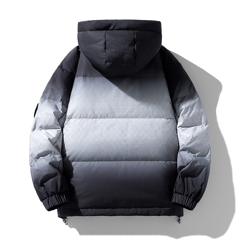 Herren Winterjacke Isoliert Wärme Schwarz Modern