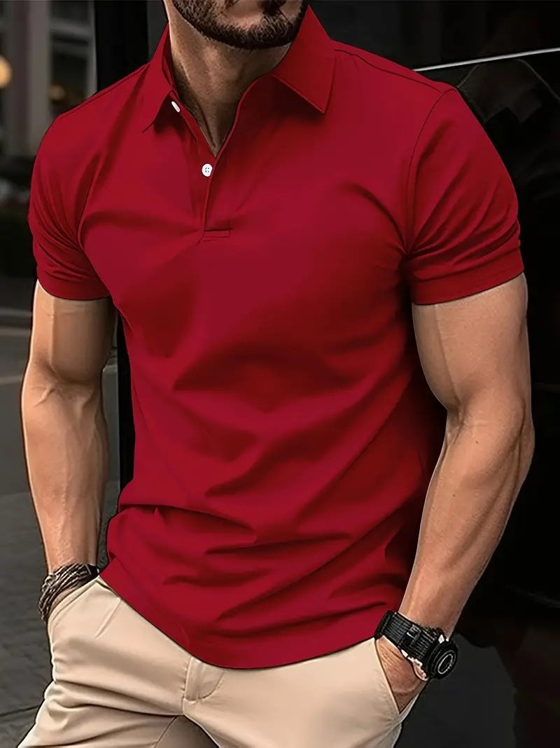 Herren Polohemd Slim Fit Atmungsaktiv Modern