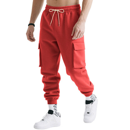 Herren Jogginghose Cargo-Style mit Reißverschlusstaschen Elastisch