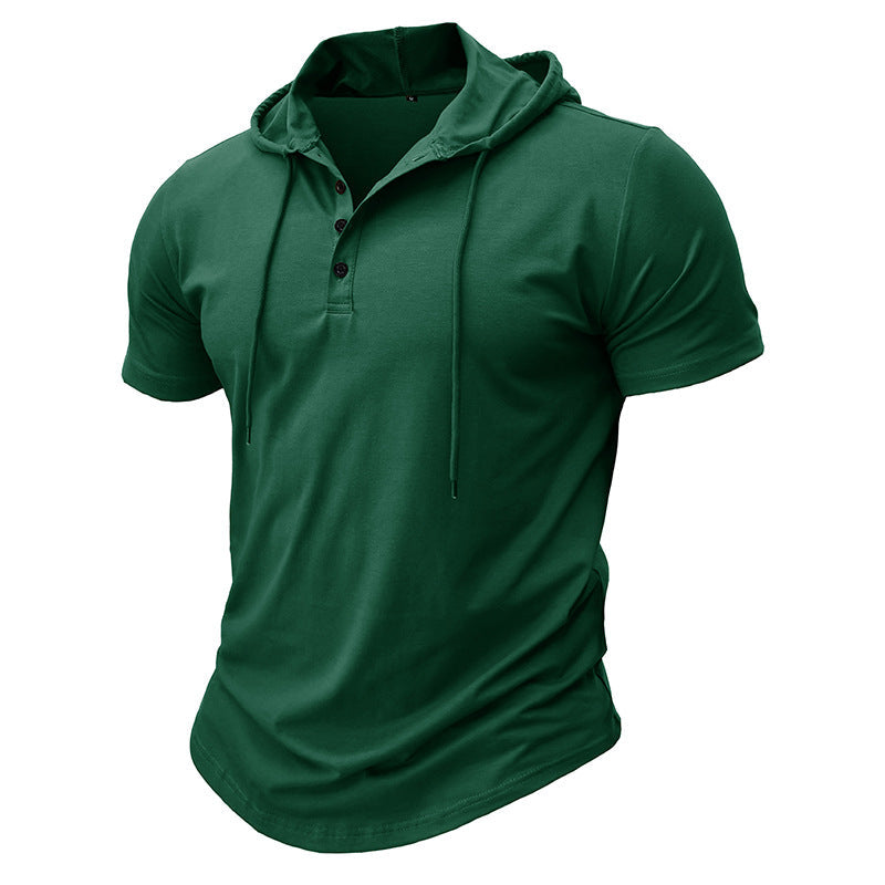 Herren Polo Kurzarm mit Kapuze Modern Sportlich