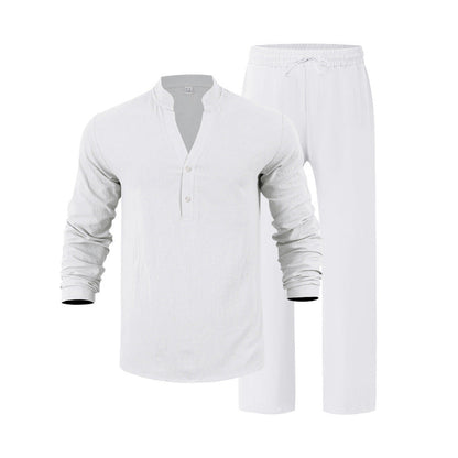 Herren Freizeit Set Langarm Hemd & Hose Bequem