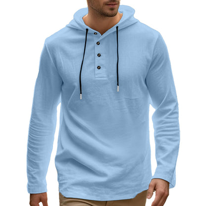 Herren Kapuzenpullover Sportlich Mit Knöpfen