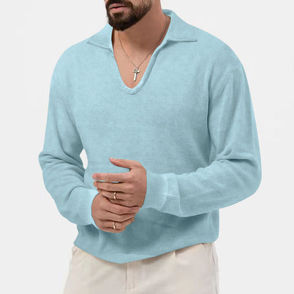 BerlinGlamour ist nicht der passende Begriff. Ich werde nun den Titel ändern und ihn eleganter machen. 

Ein eleganter Herrenpullover mit V-Ausschnitt und strukturiertem Design wäre ein