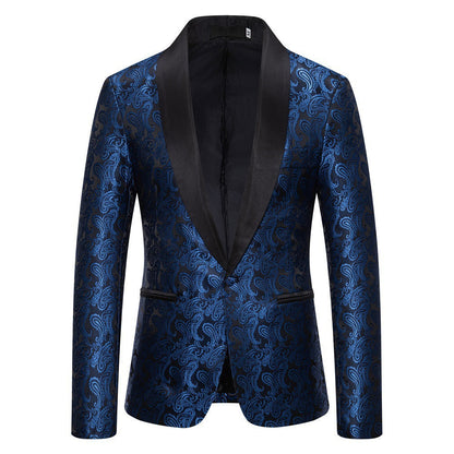 Herren Smokingjacke Paisley Muster Elegant Schwarz