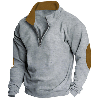 Herren Sweatshirt Modern mit Reißverschluss und Struktur Berlin Style