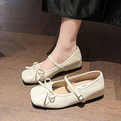 Damen Ballerinas Elegante Schleife Schnürsenkel Modisch