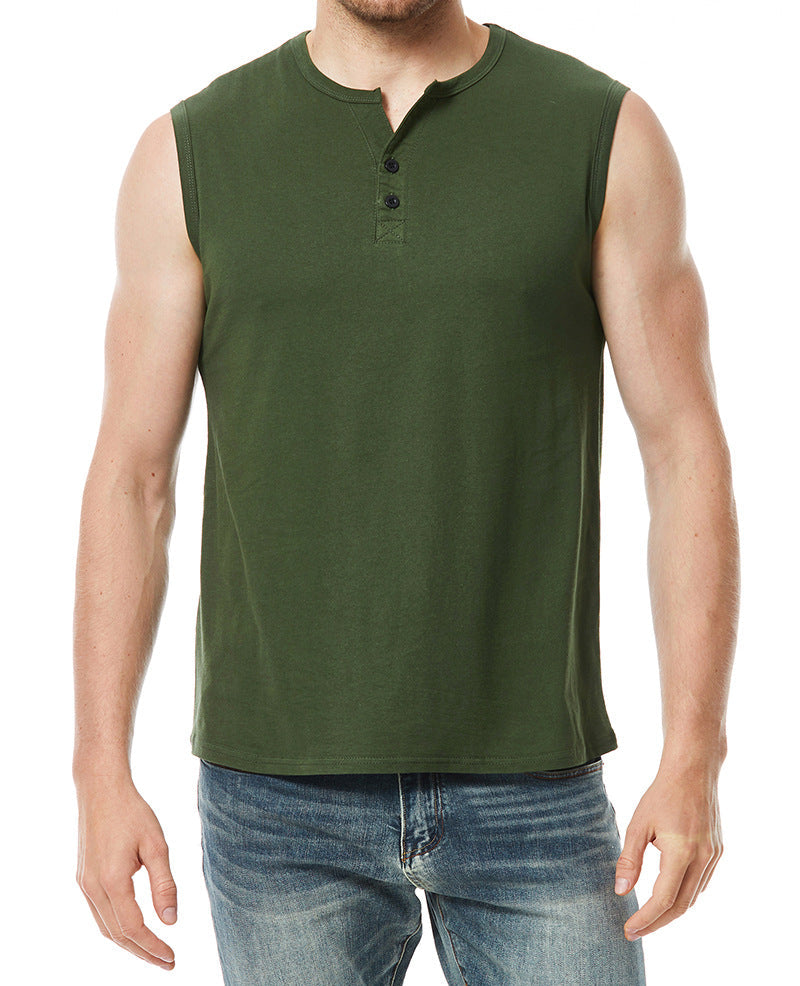 Herren Ärmelloses Hemd Modern Knopfleiste Slim Fit - BerlinGlamour