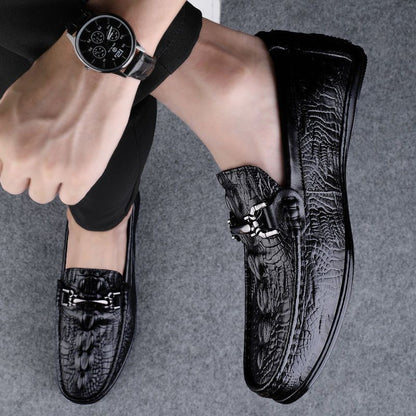 Herren Mokassins aus Leder Elegant Schwarze Luxus Schuhe