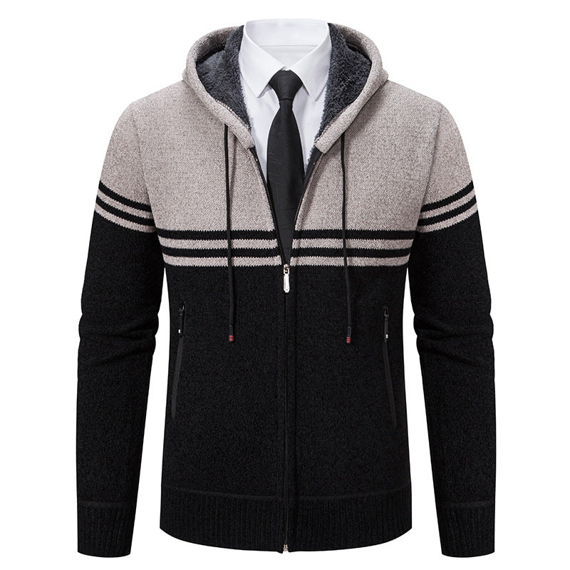 Herren Kapuzenjacke Modern mit Struktur Optik