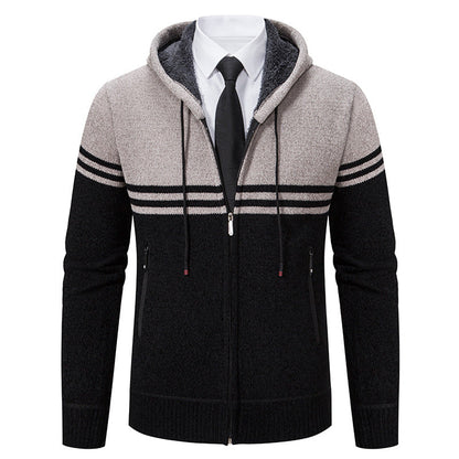 Herren Kapuzenjacke Modern mit Struktur Optik