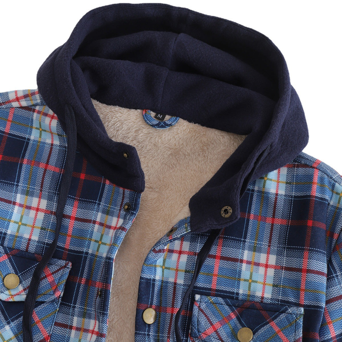 Herren Flanelljacke Wattierte Winterjacke Mit Abnehmbarem Kapuzenfutter