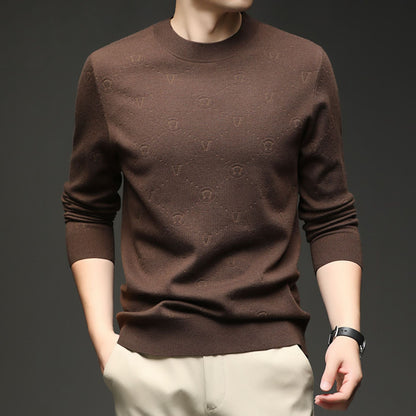 Herren Pullover Eleganter Rundhals Strukturiert Modern