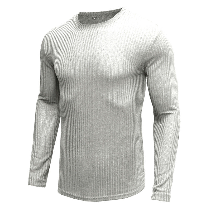 Herren Langarmshirt Rippstrick Rundhals Modern Berlin Style