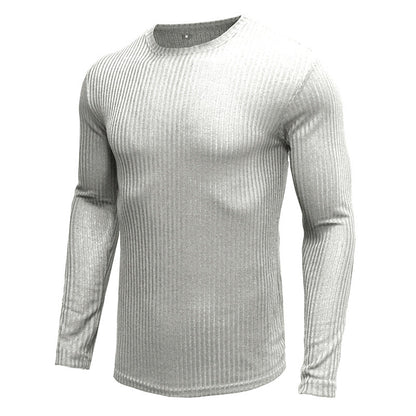 Herren Langarmshirt Rippstrick Rundhals Modern Berlin Style