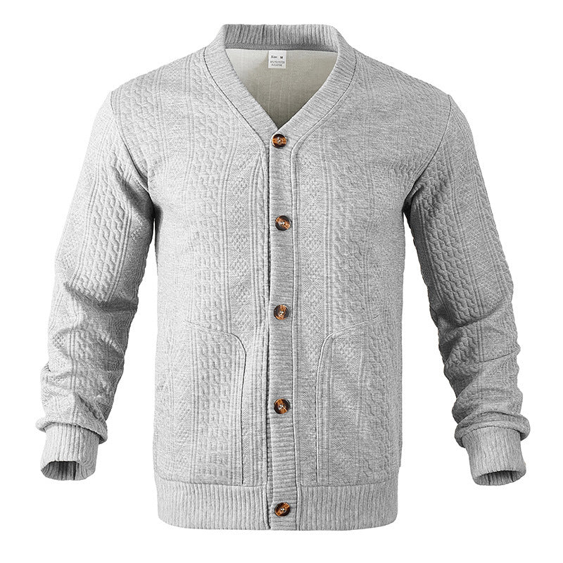 Herren Strickjacke V-Ausschnitt Mit Taschen Modern