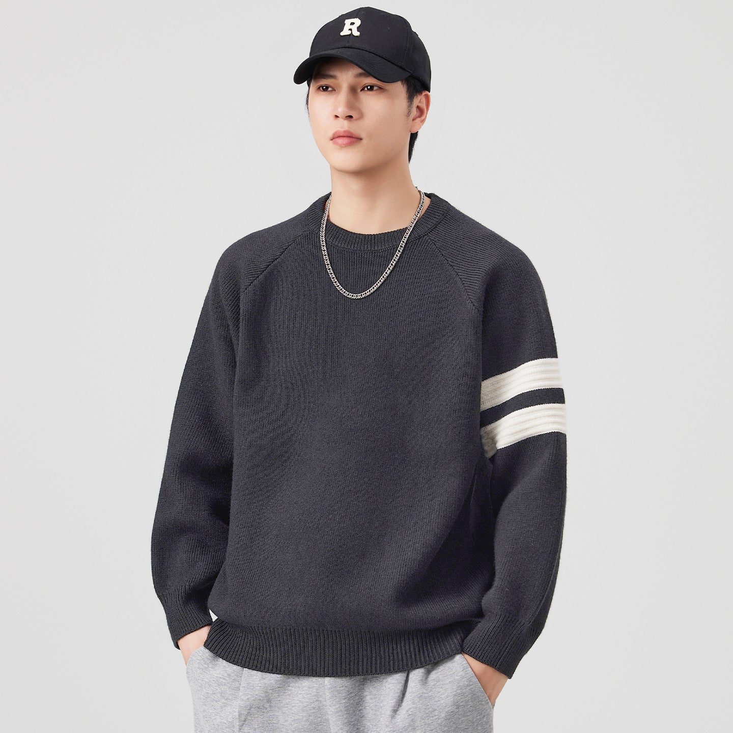 Herren Sweatshirt Lässig Sportlich Streifen