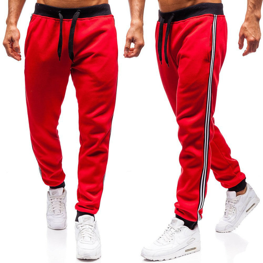 Herren Jogginghose Sportlich mit Kontraststreifen Schwarz