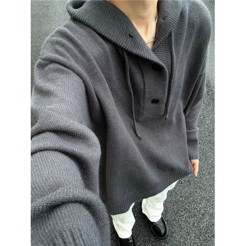 Herren Kapuzenpullover Lässig Strick Warm