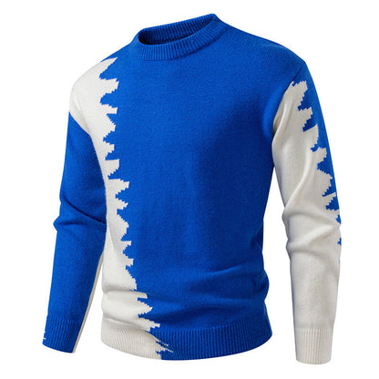 Modischer Herren Pullover Asymmetrisch Farben Hochkomfort