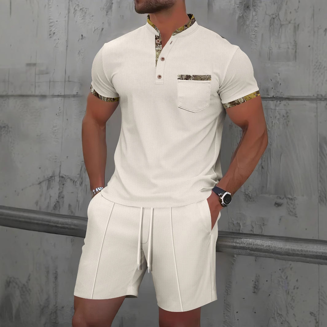 Herren Freizeitshirt Kurzarm mit Brusttasche Modern - BerlinGlamour
