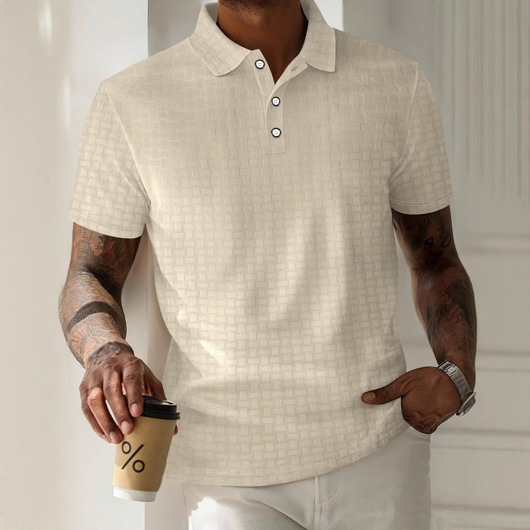 Herren Poloshirt Modern Textur Design Komfort Schnitt