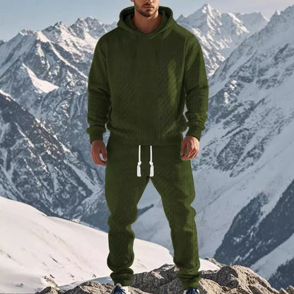 Herren Freizeit-Set Kapuze Elastisch Kuschelig Grau