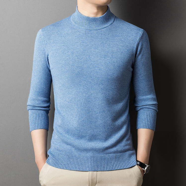 Herren Pullover Eleganter Rollkragen Schwarzer Style