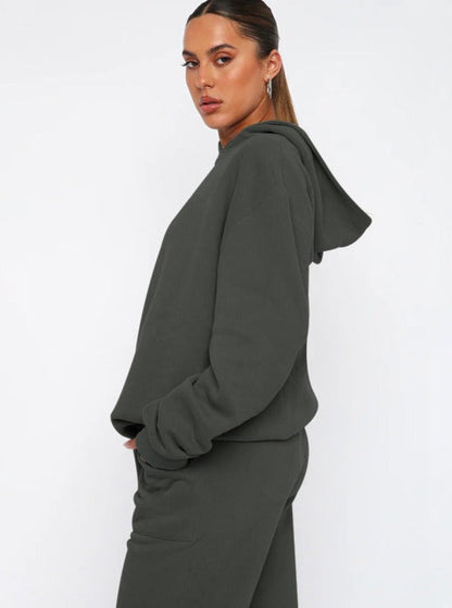 Damen Hoodie Jogger Set Oversized Bequem