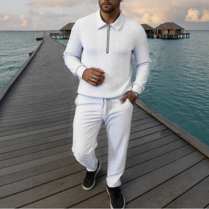 Herren Strickanzug Atmungsaktiv Elegante Optik Stehkragen