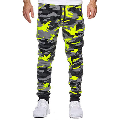 Herren Cargohose Camouflage Elastic Bund Modern