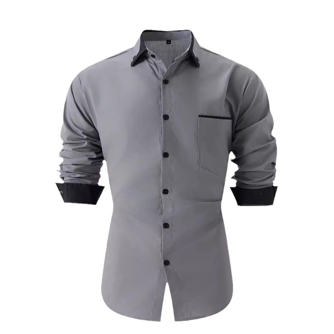 Herren Business Hemd Kontrast Akzent Modern Elegant