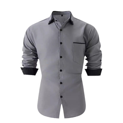 Herren Business Hemd Kontrast Akzent Modern Elegant