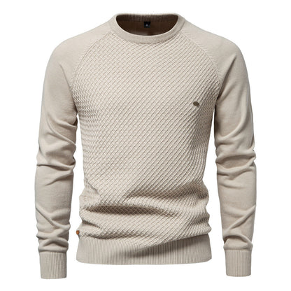 Herren Strickpullover Modern Rundhals Großes Muster