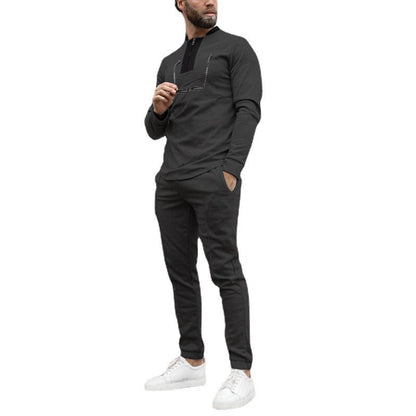 Herren Sportset Freizeit-Outfit mit Reißverschluss und Elastikbund