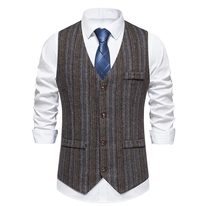 Herren Anzugweste Elegante Strukturmuster Slim Fit