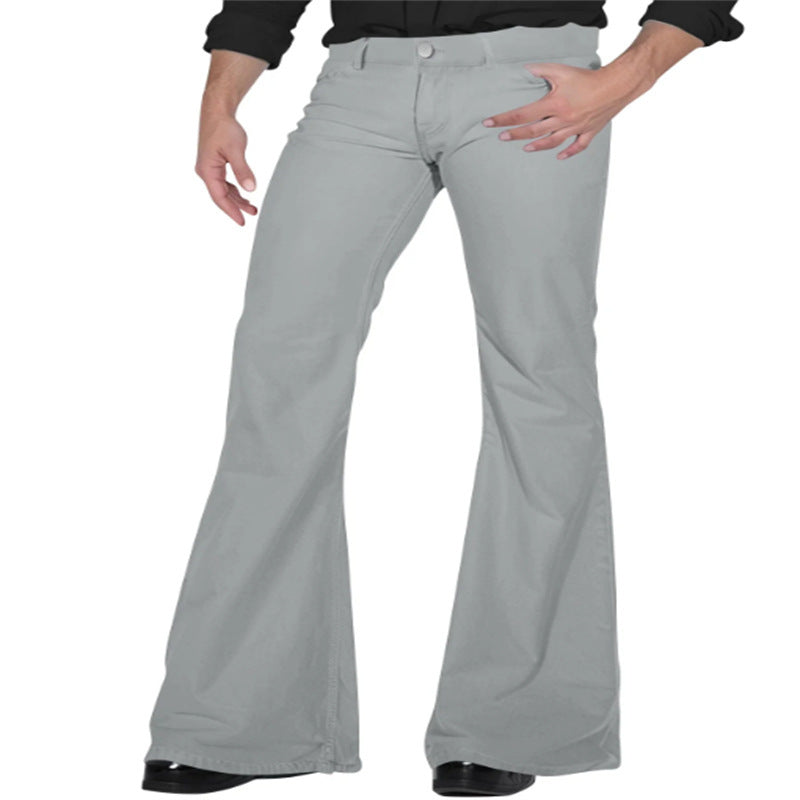 Herren Schlaghose Modern Slim Fit Schwarz