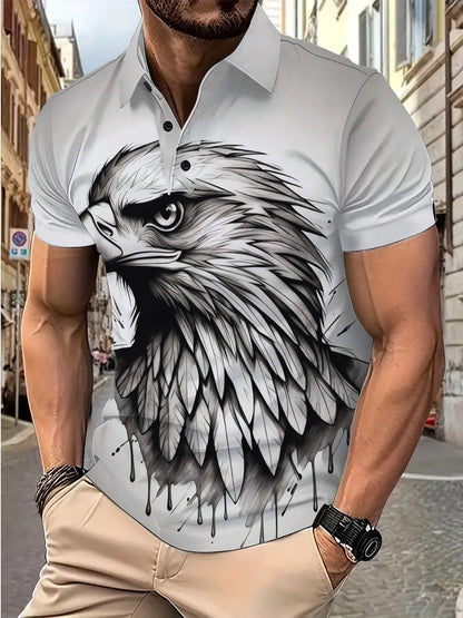 Herren Poloshirt Greifvogel Motiv Modern Berlin