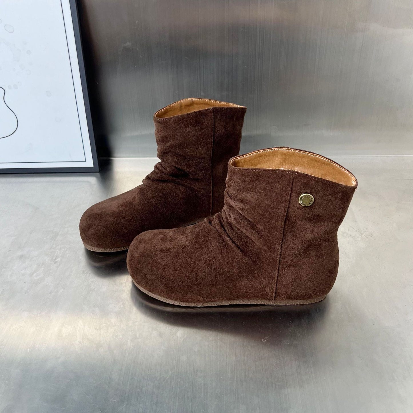 Damen Stiefel Wildleder Kuschelig Rutschfest