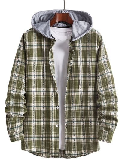 Herren Flanellhemden Kapuzenpullover Warm Modern