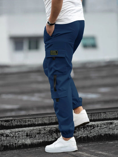 Herren Cargo-Hose Funktionstaschen Elastischer Bund Modern