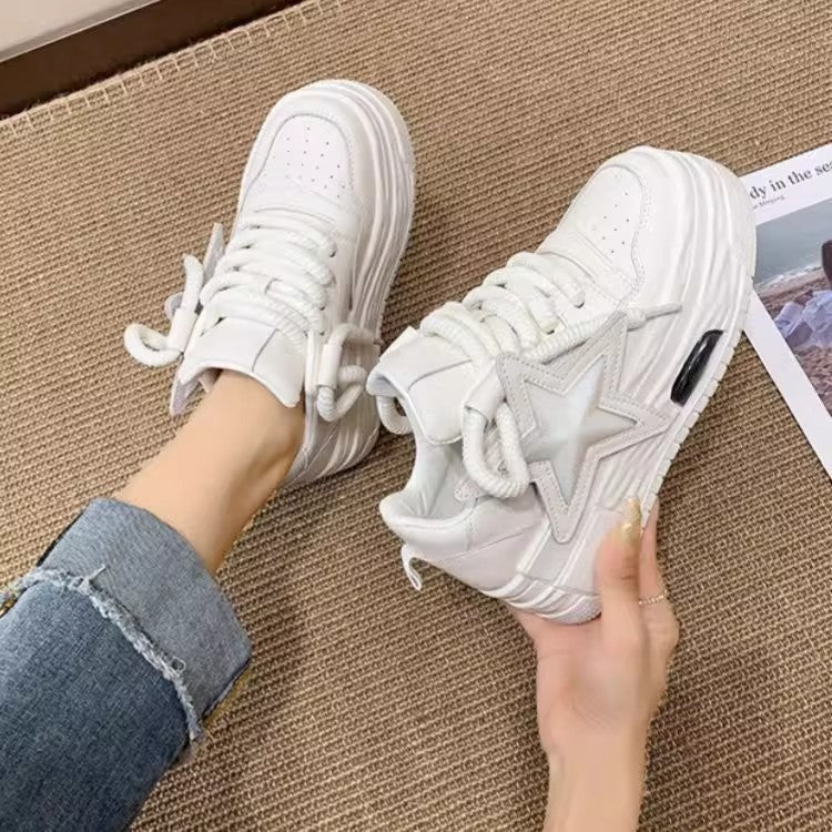 Damen Sneaker Sternen Applikation Komfort Schuhe Trendy