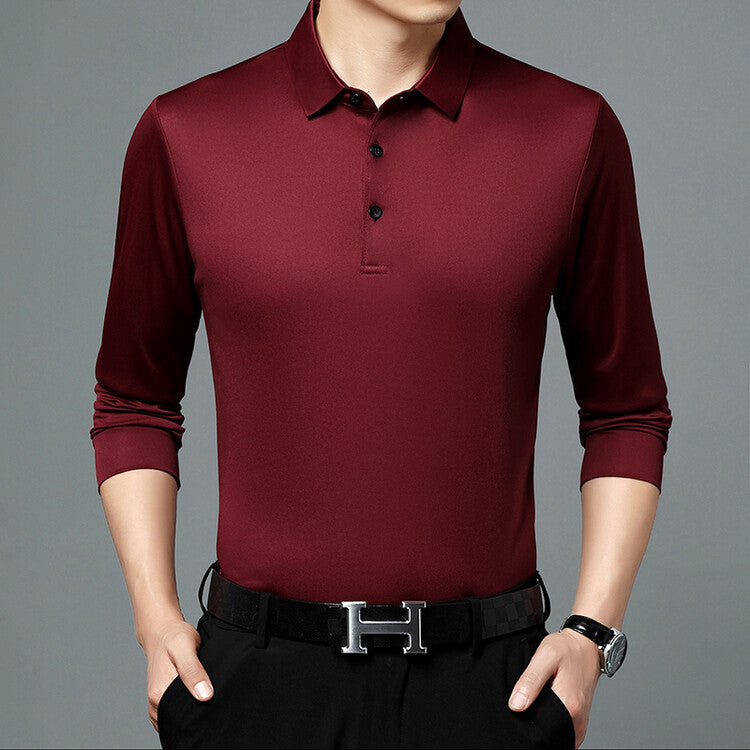 Herren Langarm Poloshirt atmungsaktiv Feuchtigkeitsregulierend