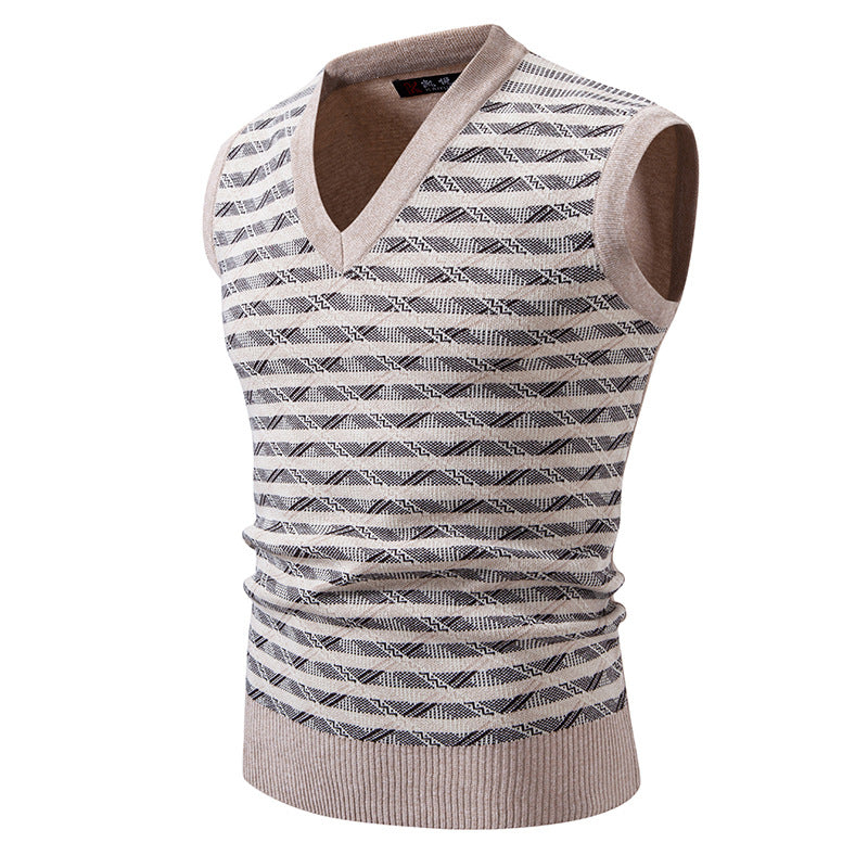Herren Strickjacke Ärmellos Modern Zopfmuster