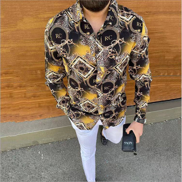 Herren Kurzarmhemd Elegant Muster Berlin Style