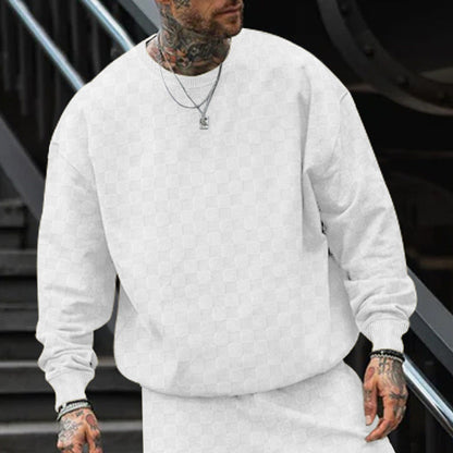 Herren Oversize Pullover Lässig Strukturiert Weite Passform