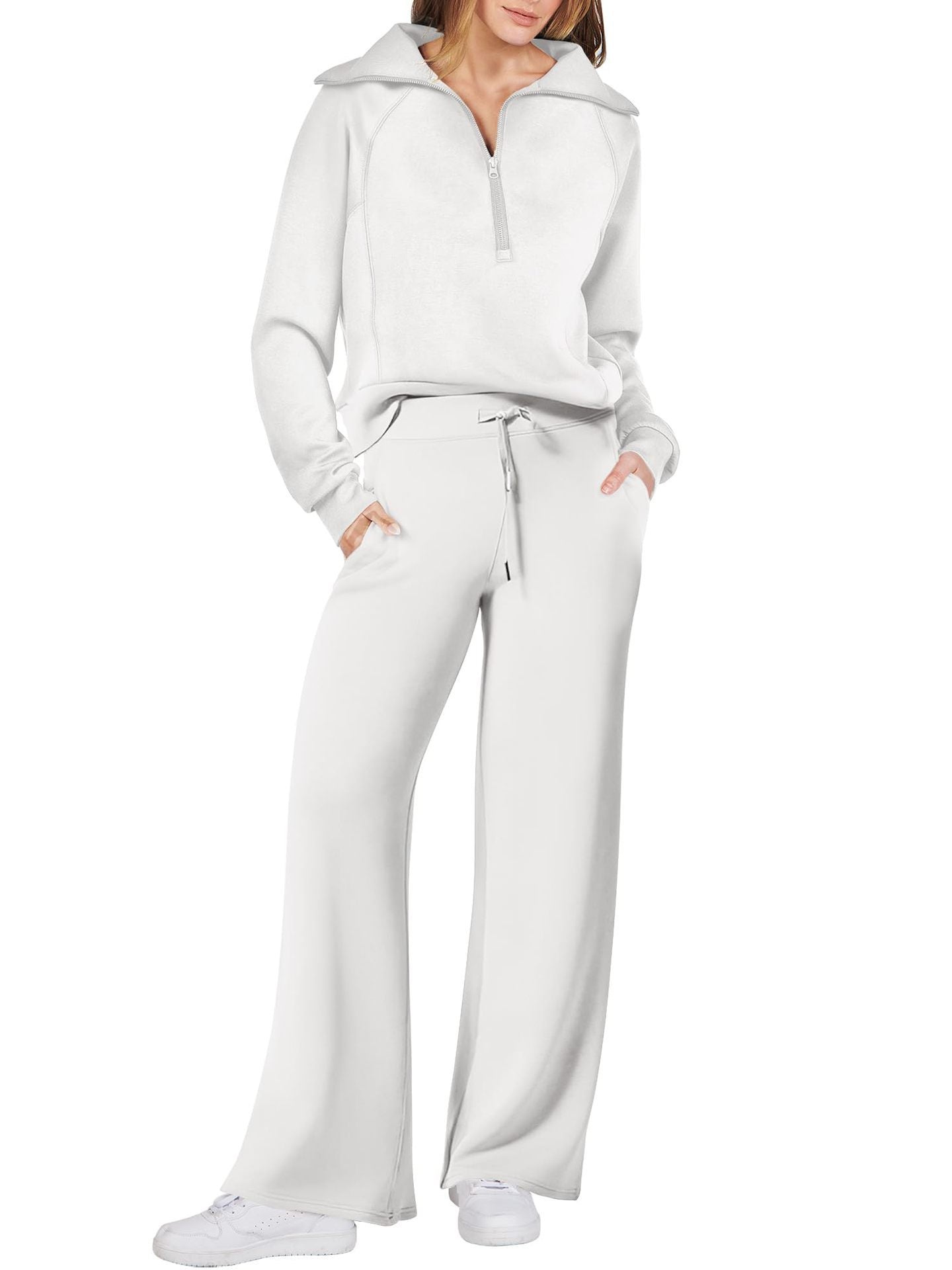 Damenschuhe sind nicht dabei, es ist ein Jogginganzug. 
Damen Jogginganzug Sportlich Bequem