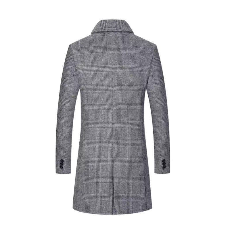 Herren Karomantel Elegant Warm mit Innenauskleidung