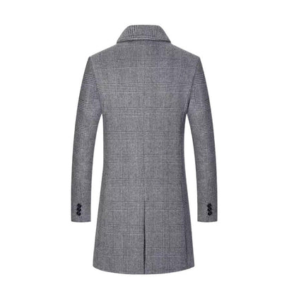Herren Karomantel Elegant Warm mit Innenauskleidung